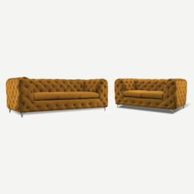 Furniture Stop - Sunshine 3+2 Sofa Set In Chesterfield Design