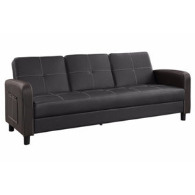 Furniture Stop - Tampa 3 Seater Stitching Leather Sofa Bed