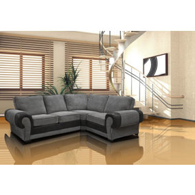 Furniture Stop - Tango Corner Sofa In Black And Grey