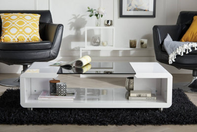 Black and white high deals gloss coffee table