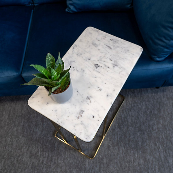 Furniturebox Alissa C Shaped Side Table in 100% Solid White Furniturebox Alissa C Shaped Side Table in 100% Solid White