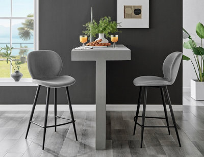 Grey velvet bar stools deals with black legs