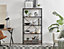 Furniturebox Ashton Black Metal Box Shelf Unit With 5 Scratch Resistant Wood Effect Melamine Shelves Supporting 10KG Each