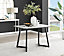 Furniturebox Carson 120cm Scratch Resistant Melamine White Marble Effect Rectangular 4 Seater Dining Table with Black Metal Legs