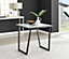 Furniturebox Carson Small Scratch Resistant Melamine White Marble Effect Square 2 Seater Dining Table with Black Metal Legs