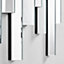 Furniturebox Crystalline Large 150cm x 120cm Silver Mirrored Frame 3D Contemporary Modern Hallway Bedroom Living Room Wall Mirror