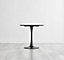 Furniturebox Elina Small Scratch Resistant Melamine White Marble Effect Round 2 Seater Dining Table with Black Pedestal base
