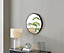 Furniturebox Emma 60cm Small Art Deco Black Metal Frame Round Hallway Bedroom Dining And Living Room Wall Mirror