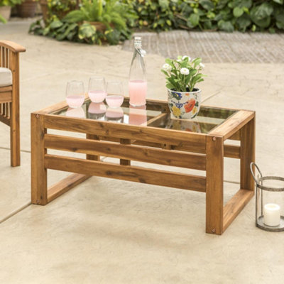 Glass coffee table deals outdoor