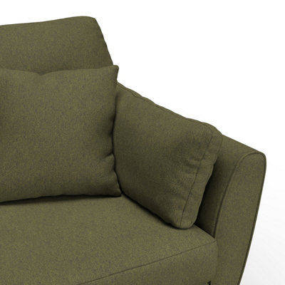 Furniturebox Ida Green Multitone 3 Seater Upholstered Linen Sofa With Scatter Cushions And Birch Wood Frame