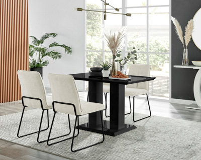 Furniturebox Imperia 4 Modern Black High Gloss Dining Table 4