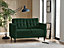 Furniturebox Jenna 2 Seater Emerald Green Velvet Sofa With Solid Wood Frame