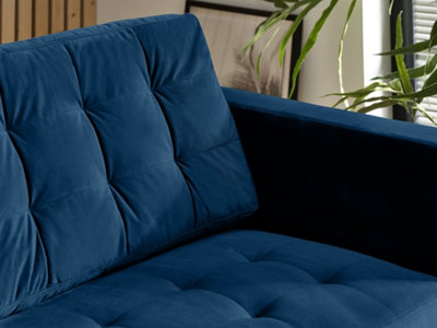 Navy deals tufted couch