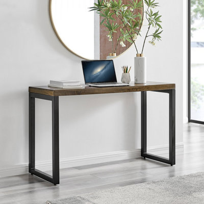 Black and deals walnut console table