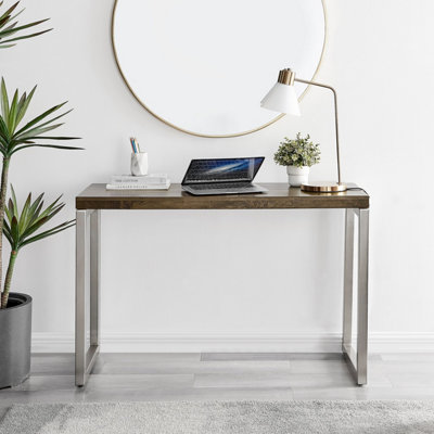 Wood and deals chrome console table