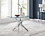 Furniturebox Leonardo 4 Seat Rectangular Glass Dining Table with Silver Metal Leg & 4 Mustard Milan Faux Leather Silver Leg Chairs