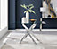 Furniturebox Leonardo 4 Seat Rectangular Glass Dining Table with Silver Metal Legs & 4 Beige Milan Faux Leather Silver Leg Chairs