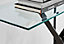 Furniturebox Leonardo Rectangular Glass Console Table with Black Metal Angled Starburst Legs for Modern Industrial Living Room