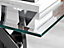 Furniturebox Leonardo Square Glass Side End Bedside Table with Black Metal Starburst Legs for Modern Industrial Living Rooms