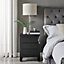 Furniturebox Lexi Large Black Mirrored Bedside Table with 3 Drawers