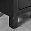 Furniturebox Lexi Small Slimline Black 3 Drawer Mirrored Bedside Table