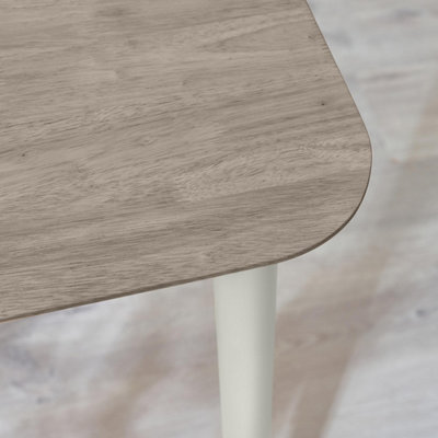 Furniturebox Lynton Rectangular White & Grey Wood 6 Seater Dining Table ...