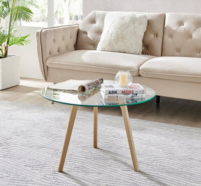 Natural wood deals modern coffee table