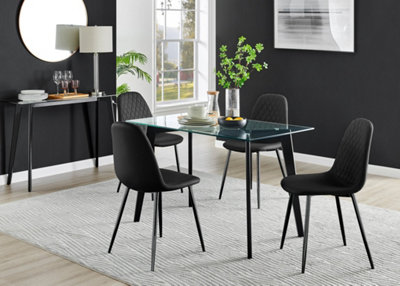 Black scandi dining deals table