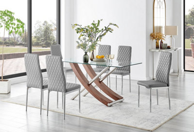 Metal dining table set 6 seater hot sale