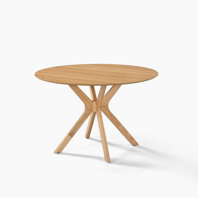 Furniturebox Mette Round Oak Veneer Wood 4 - 6 Seater Dining Table ...
