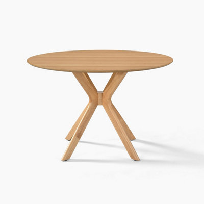 Furniturebox Mette Round Oak Veneer Wood 4 - 6 Seater Dining Table ...