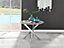 Furniturebox Novara 100cm 4 Seater Grey Concrete Effect Round Wooden Dining Table with Silver Chrome Legs