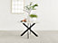 Furniturebox Novara 120cm 4-6 Seater White Marble Effect Round Wooden Dining Table with Matte Black Legs