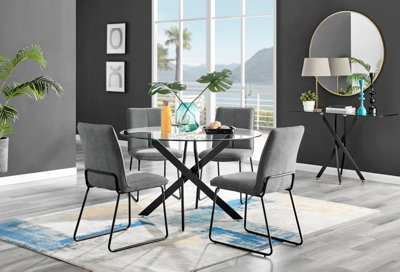 120cm round dining table online with 4 chairs