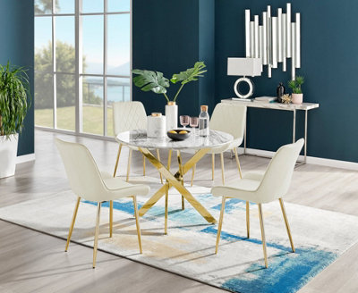 Marble effect dining table deals and 4 chairs