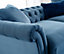 Furniturebox Olivia Blue 3-Seater Modern Chesterfield Sofa Hand Made In Anti-Crease Velvet
