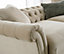 Furniturebox Olivia 'Putty' Cream Beige 3-Seater Modern Chesterfield Sofa Hand Made In Anti-Crease Velvet