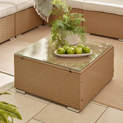 Furniturebox Orlando Beige Rattan Garden Sofa, Modular Outdoor Patio ...