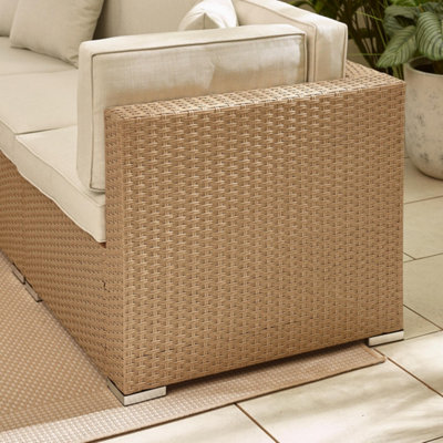Furniturebox Orlando Beige Rattan Garden Sofa, Modular Outdoor Patio ...