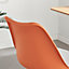 Furniturebox Oslo Orange and White Scandi Inspired Office Chair With A Comfortable Faux Leather Seat Cushion