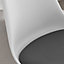 Furniturebox Oslo White and Grey Scandi Inspired Office Chair With A Comfortable Faux Leather Seat Cushion