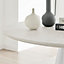 Furniturebox Palma 120cm 6 Seater Round Beige Stone Effect Dining Table with Pedestal Pillar Base