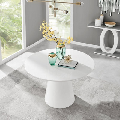 Pedestal white deals dining table