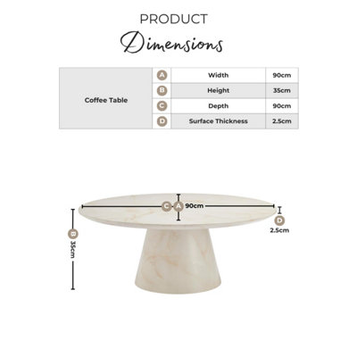 Furniturebox Palma Coffee Table - Round Green Marble Effect - Round ...