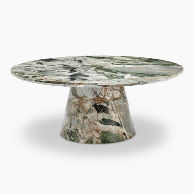Furniturebox Palma Coffee Table - Round Green Marble Effect - Round ...