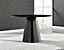 Furniturebox Palma Round Black 6 Seat Dining Table with Pedestal Pillar Base and Semi-Matte for Modern Minimalist Industrial Look