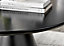 Furniturebox Palma Round Black Coffee Table with Pedestal Pillar Base and Semi-Matte Finish for Modern Minimalist Industrial Look