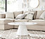 Furniturebox Palma Round White Gloss Coffee Table with Pedestal Pillar Base for Modern Minimalist Living Room