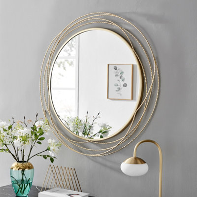 Round gold on sale wall mirror