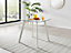 Furniturebox Seattle 4 Seater Glass and White Metal Leg Square Dining Table For A Scandinavian Minimalist Look